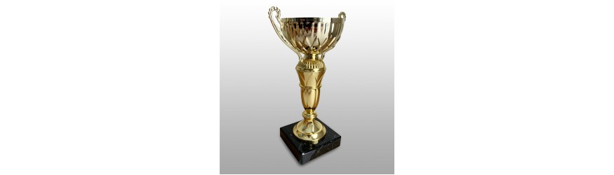 GOLD HANDLED TROPHY CUP ON GOLD RISER AVAILABLE IN 3 SIZES GOLD HANDLED TROPHY CUP ON GOLD RISER AVAILABLE IN 3 SIZES